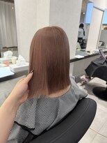 ナンバー ジェミカ 札幌(N° jemica) ぱつっとBOB×ピンクベージュ