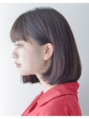 美髪/エアリーロング/切りっぱなしボブ/ピンクブラウン