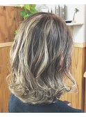 ハイライトグラデーション×外はねボブディ
