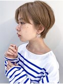 マッシュショート　前髪長めショート　丸み　ショートカット