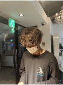 波巻きスパイラルパーマツイストスパイラルパーマメンズマッシュ