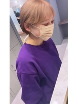 シカ 神戸三宮元町店(Cica)&nbsp;ハイトーン ベージュ ブリーチ ボブ ショート 三宮 トアロード