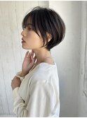 大人可愛い小顔ひし形クビレ丸みボブ20代30代大人ショート