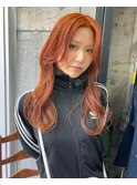 (((蜃気楼)))アプリコットオレンジのロング