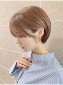 丸みショート×モカベージュ