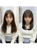 10代20代30代小顔似合わせカットメルティカラーフェミニンロング