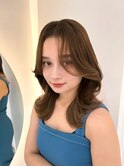 *ヘーゼルベージュ外ハネウェーブミディアム*