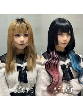 あるじゃんすー 札幌店 ピンク＆ブルー#シールエクステ#ワイドバング#イメチェン#札幌