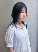 レイヤーカット/姫カットレイヤー/クラゲヘアー/黒髪ヘア/小顔