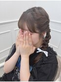 リボンで可愛く＊編みおろしツイン＊新井