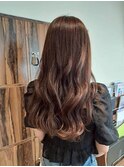 艶髪ウェーブ/髪質改善/透明感カラー/チョコレートブラウン