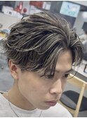 天神メンズパーマフェザーパーマシャドウパーマセンターパート