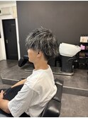 大人シルバーハイライト×パーマ