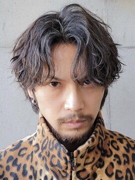 バイフィフス 原宿/表参道(by fifth) シャドウパーマセンターパートウルフカットルーズパーマッシュ