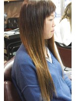 オーバーキャプテンネイキッド(OVER CAPTAIN NAKED)&nbsp;前髪短め×ブリーチなしグレージュグラデーションカラー