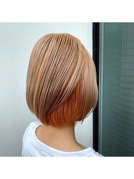ボアップ 京橋店(boappu) #ハイトーンベージュ#インナーカラー#オレンジ