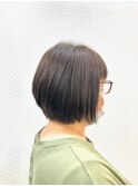 前下がり/ショート/小顔/ショートボブ/ココアブラウン/30代40代