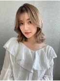 韓国風くびれボブ 似合わせカット デザインカラー
