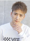 小久保☆マニッシュ短髪パーマサファイアブルーカーキベージュ