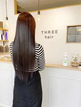 スリーヘアー(THREE hair)の写真/艶髪に特化した髪質改善サロン★まっすぐなり過ぎない自然な仕上がりが魅力のストレートを実現♪