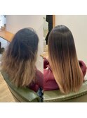 ブリーチ縮毛矯正/ナチュラルレイヤー/髪質改善/縮毛矯正/結城/