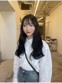 暗髪 アッシュグレージュ