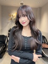 ロンド レア 天神大名店(Lond Le’a) デザインカラー/レイヤーカット/オリーブベージュ/ウェットヘア