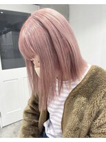 ダブルカラーミルクティーベージュカラーケアブリーチ韓国ボブ