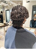 ウルフ×波巻きパーマ