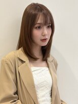 ハニー 町田(HONEY)&nbsp;小顔レイヤーカットイメチェンワイドバング美髪マロンベージュ1