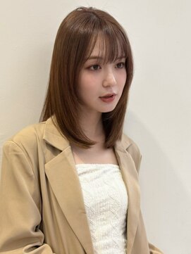 ハニー 町田(HONEY) 小顔レイヤーカットイメチェンワイドバング美髪マロンベージュ1