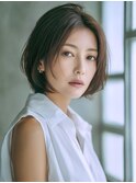 ☆ホワイトグレージュミニウルフデジタルパーマチェリーブラウン
