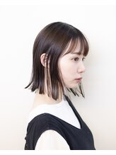 エルレ(Elure) ミディアムボブ#切りっぱなし#外ハネボブ#ブリーチなしカラー