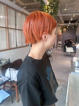 マッシュ グランバーズ 布施(MASHU GRANDVASE) 【東大阪布施】コンパクトショート×アプリコットオレンジ