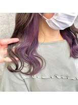 TONE(トーン)by Chara 池袋 髪質改善 ダブルカラー 【4月上旬OPEN(予定)】 波巻きのパープルカラー/ケアブリーチ【池袋東通り】