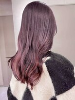 エイチエムヘアーホーム 池袋2号店(H M hair home) ミルクティーピンクベージュ/レイヤーボブ/韓国巻き顔周りカット