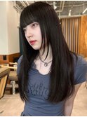 顔周りレイヤーカットくびれヘアミルクティーベージュカラー韓国