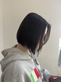 アルバサンス(albasanz) 透明感ブラウンカラーと切りっぱなしボブのツヤ髪スタイル
