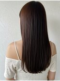 髪質改善ストレート 艶髪 ブラウンベージュ ロングストレート