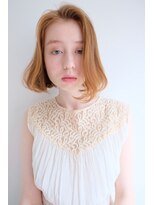 ラレイ(Lalei)&nbsp;【ささきまさき】ナチュラルボブ+毛先パーマ+オレンジベージュ