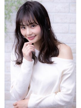 ヘアーアートシフォン 池袋西口店(Hair art chiffon) 抜け感カーキアッシュ外ハネくびれヘアネオウルフウルフパーマ