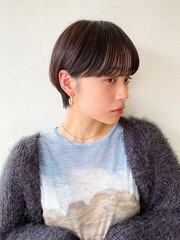 大人可愛いシースルーマッシュショート20代30代40代