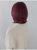 切りっぱなしボブ×チェリーピンクカラー【ブリーチなし】