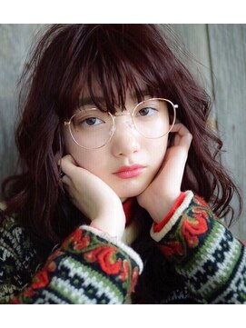 ラべリー 池袋(LOVELEY) アンニュイセミロング×カシスカラー【池袋】