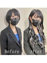 あるじゃんすー 池袋店 ブラック×ホワイトアッシュ#シールエクステ#韓国#メッシュ#池袋