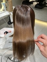 ロンドメリア 天神大名店(Lond Melia) ★くびレイヤーエモージュインナーグレージュ前髪ピンクベージュ