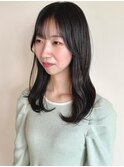 サイドバングで小顔ヘア抜群◎/アッシュブラック