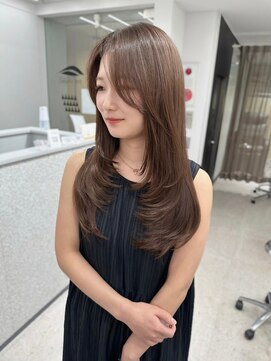 ノイズオオサカ 梅田店(NOISM OSAKA) 小顔外ハネミディアムアッシュ20代30代40代くびれミディ韓国ヘア