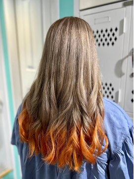 マティーナ ヘアー 池袋(Matina hair) 【ミルクティー×オレンジグラデーション】20代30代40代50代