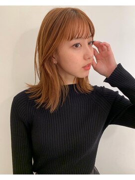 ヘルブラウ ヘアーデザイン(hellblau hair design) オレンジブラウン